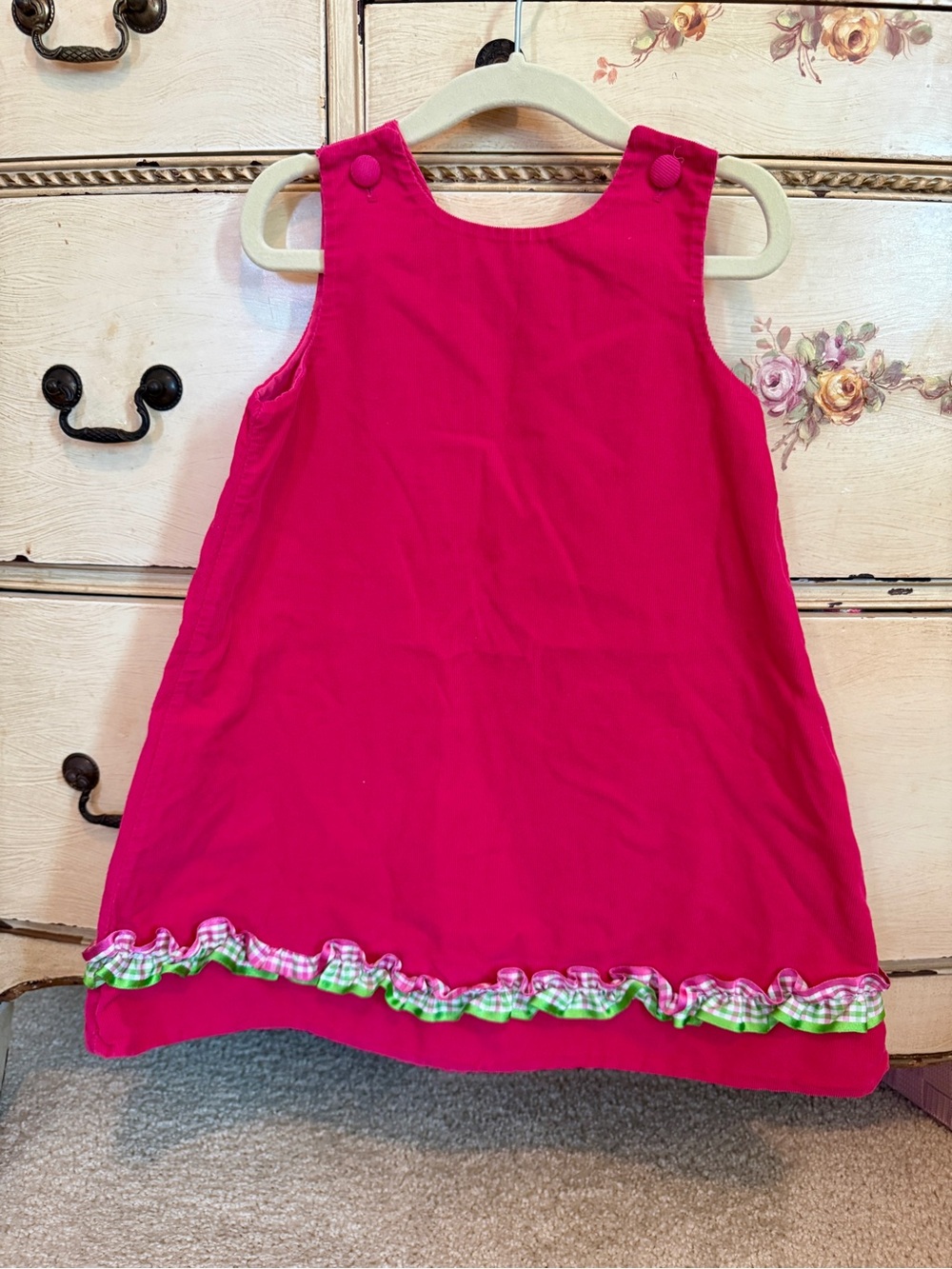 Bright Pink corduroy Jumper Dress